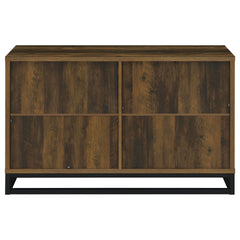 Thurston Dark Pine 4-door Engineered Wood Accent Cabinet