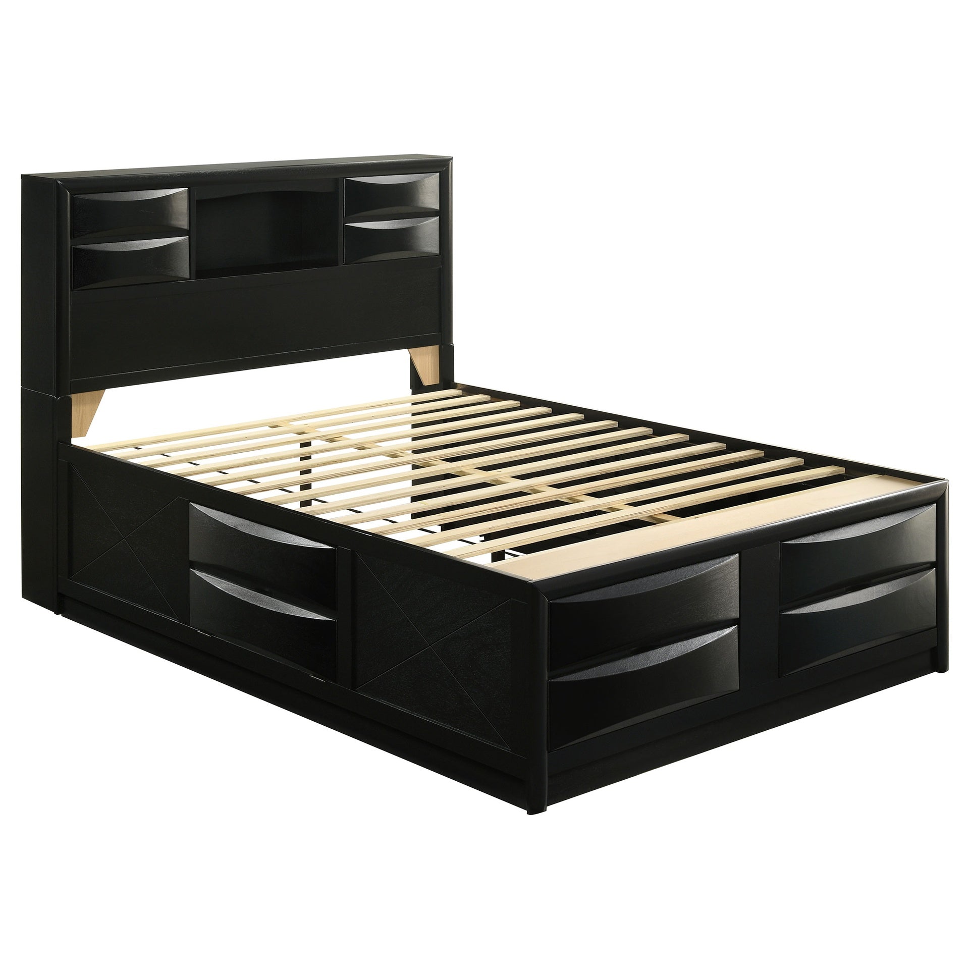 Jazz Black Queen Storage Bed