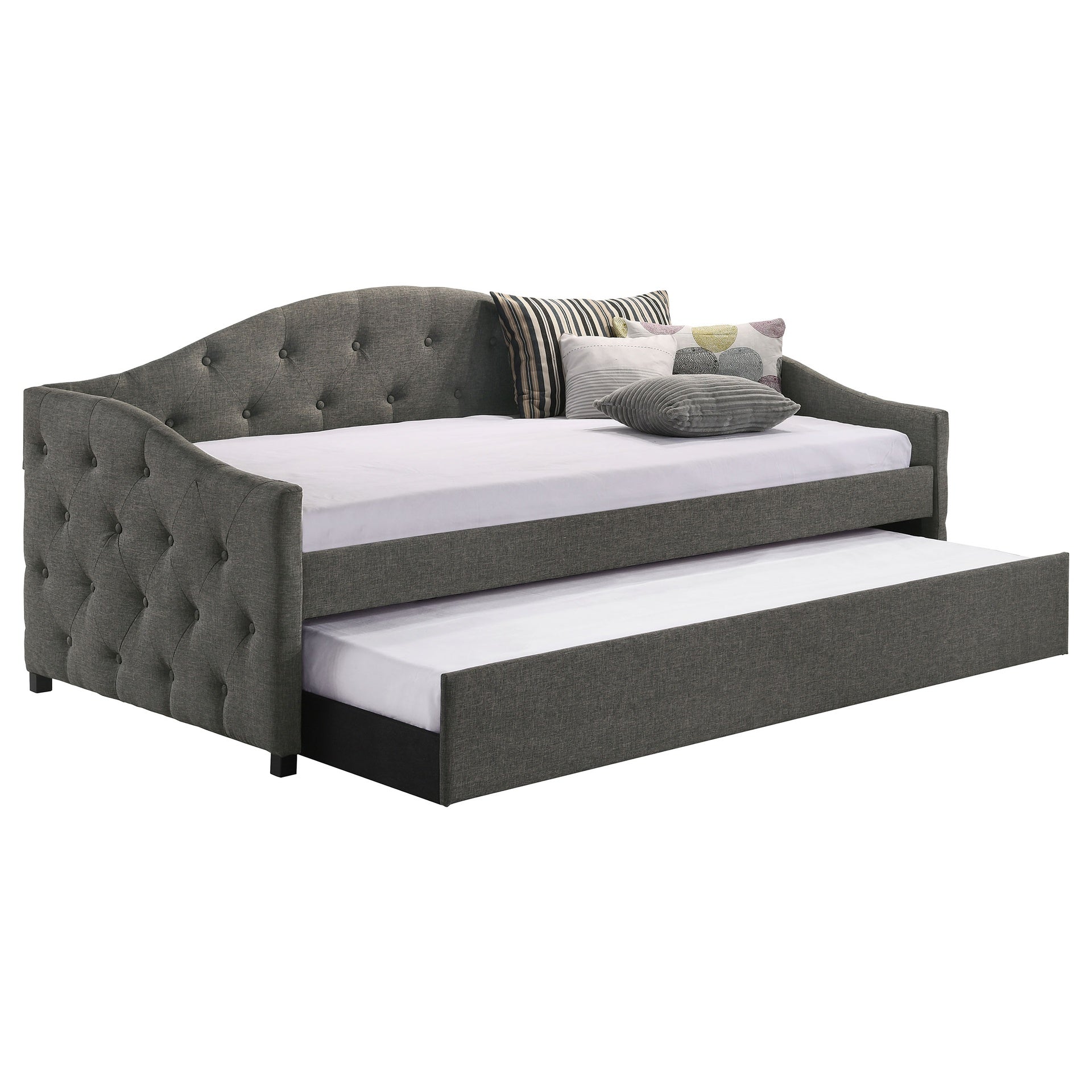 Tremont Grey Upholstered Twin Daybed with Trundle