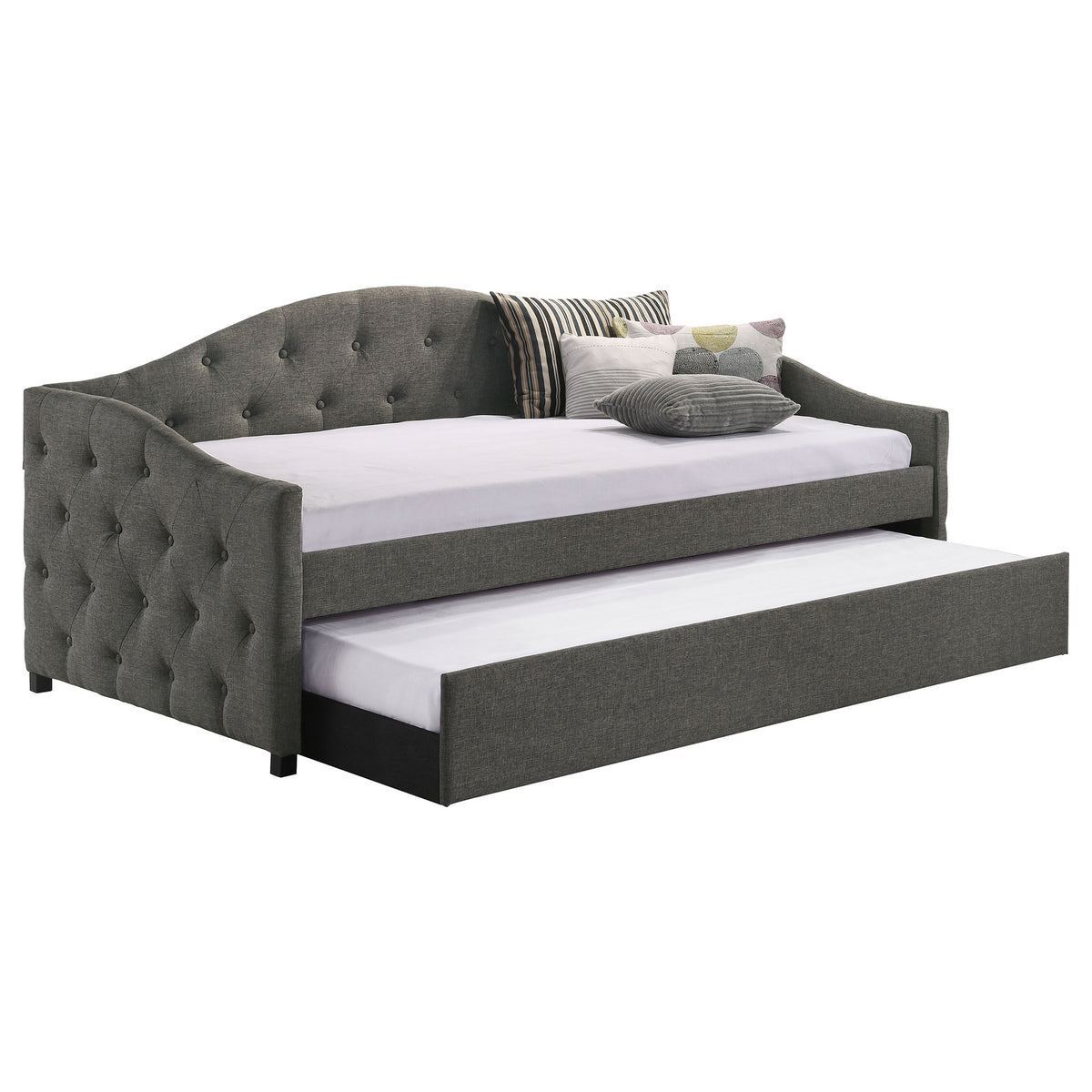 Tremont Grey Upholstered Twin Daybed with Trundle