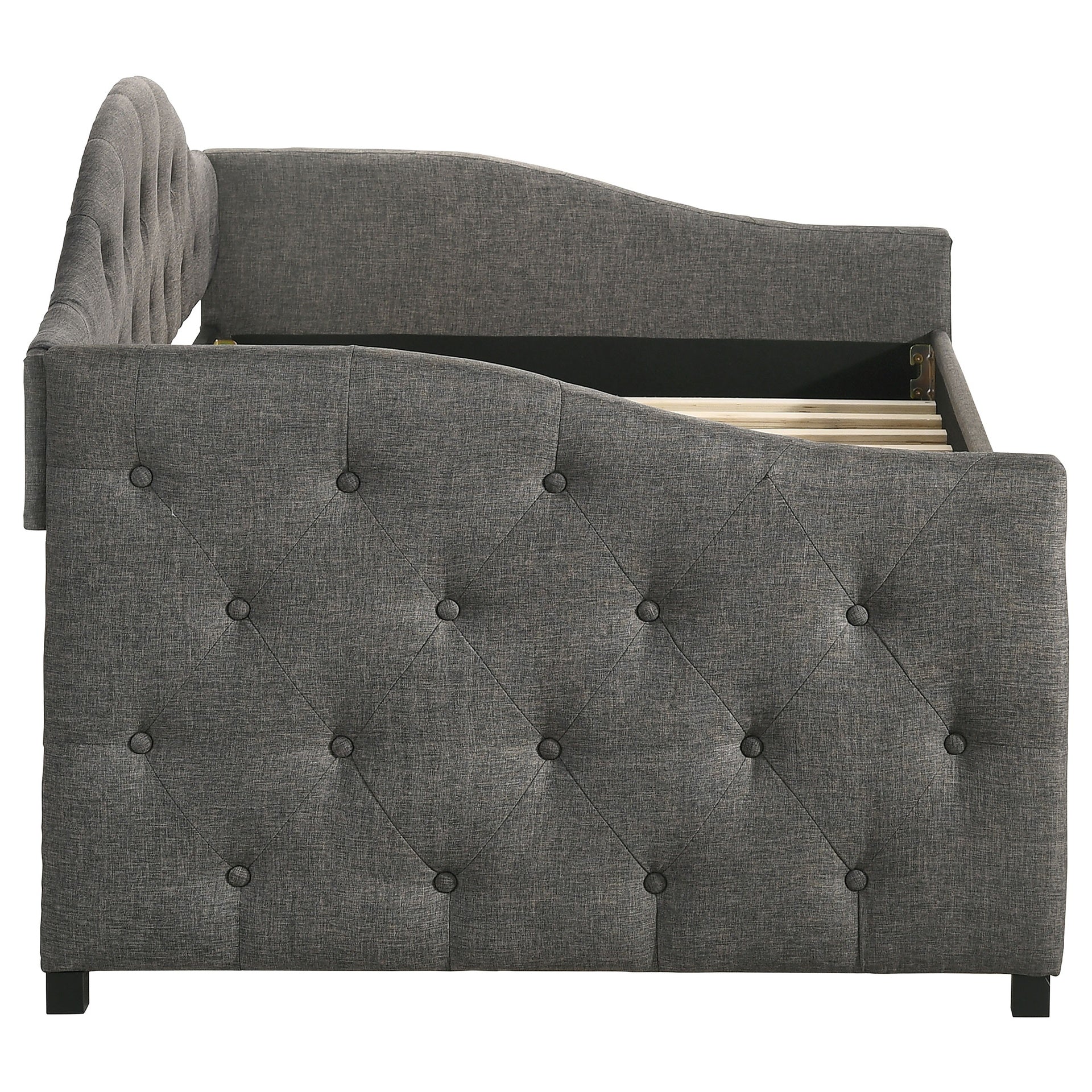 Tremont Grey Upholstered Twin Daybed with Trundle