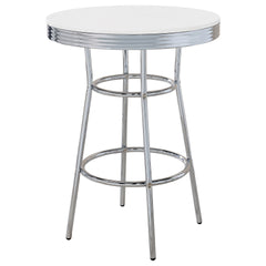 Midge White 3-piece Round 1950s Bistro Pub Bar Table Set