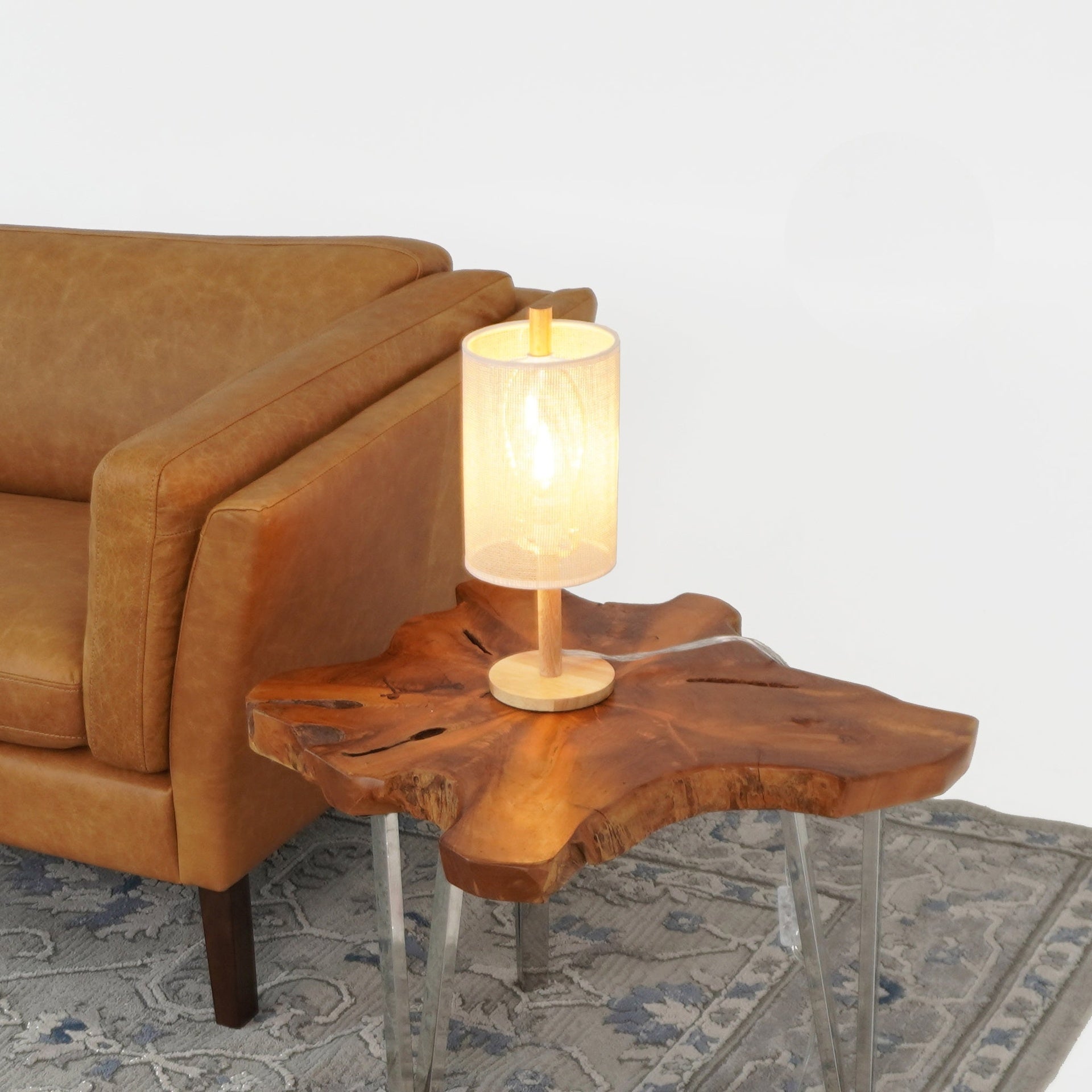 Modern Classic Desk Lamp Villa Living Room Bedroom Study Decorative Original Design European Wood Table Light, Arcana Table Lamp - Oak - Natural  110-120V Paper Rattan Weave Material