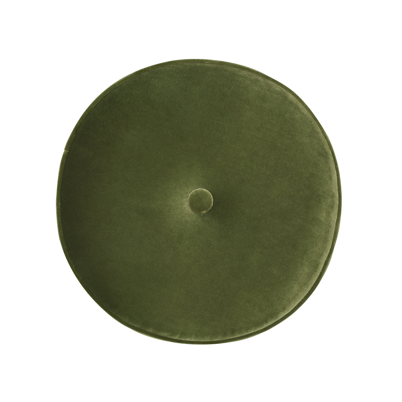 Riley 16" Round Footstool Ottoman, Olive Green Performance Velvet