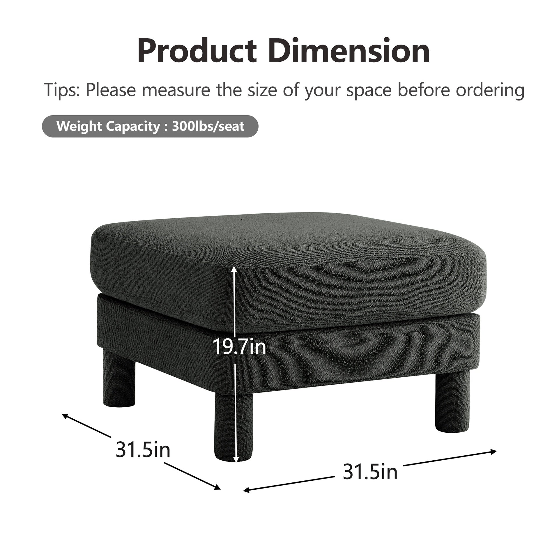 Lucas Ottoman Polyester-Dark Grey