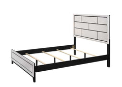 Cotemporary White Finish Twin Size Panel Low-profile Youth Kids Bed Geometric Design Wooden Bedroom Furniture