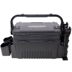 Dual-layer Fishing Tackle Box,Tackle Box Organizer Fishing Box Large,With 2pcs Rod Holder,2pcs Cup Holder,1pc Carring Strap,Black