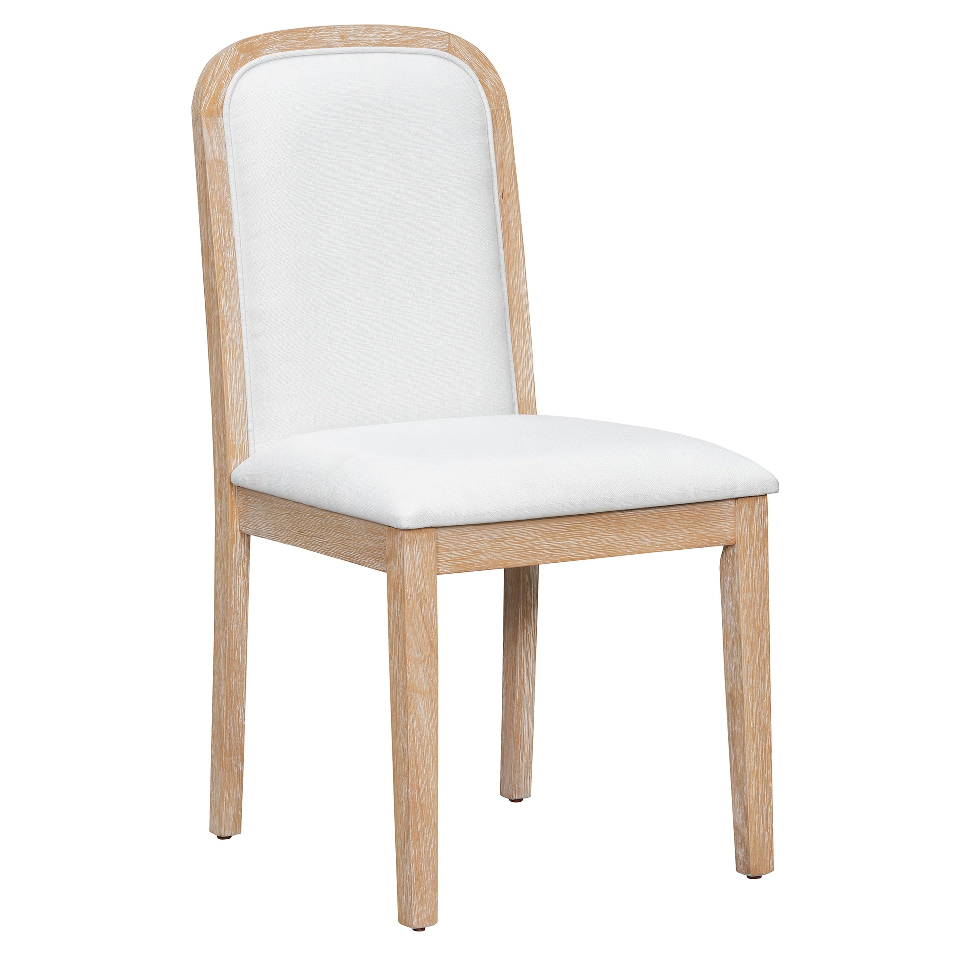 TREXM Vintage Style Dining Chair Set with 4 Upholstered Chairs for Dining Room and Living Room (Natural Wood Wash)