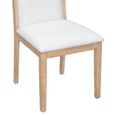 TREXM Vintage Style Dining Chair Set with 4 Upholstered Chairs for Dining Room and Living Room (Natural Wood Wash)