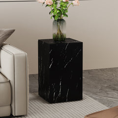 11.8*11.8*19.6 Inch Black Marble Texture MDF Coffee Table - Luxurious Design, Perfect Living Room Accent.Rectangular fashion texture design coffee table, suitable for various situations and scenes.