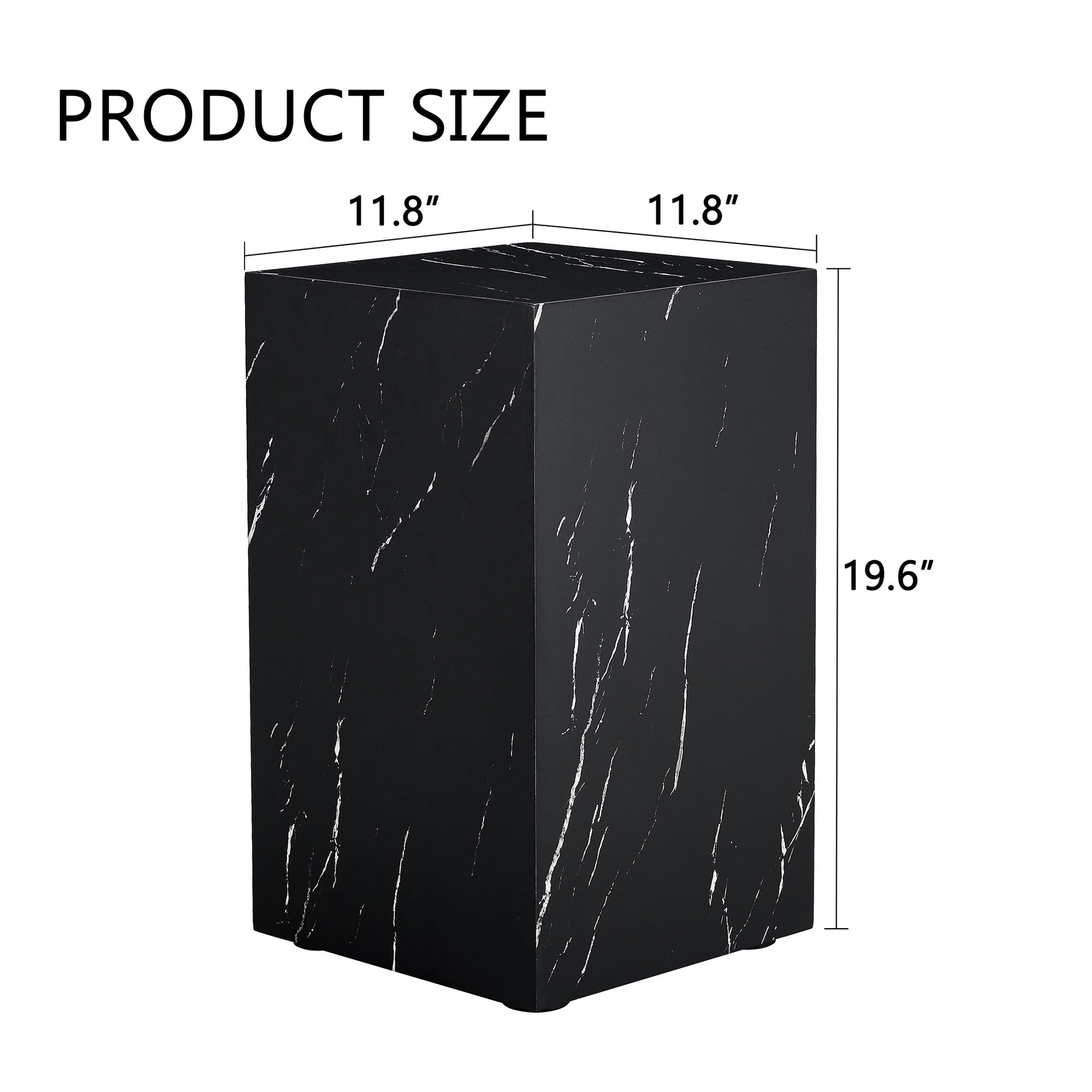 11.8*11.8*19.6 Inch Black Marble Texture MDF Coffee Table - Luxurious Design, Perfect Living Room Accent.Rectangular fashion texture design coffee table, suitable for various situations and scenes.