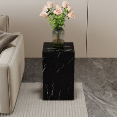 11.8*11.8*19.6 Inch Black Marble Texture MDF Coffee Table - Luxurious Design, Perfect Living Room Accent.Rectangular fashion texture design coffee table, suitable for various situations and scenes.