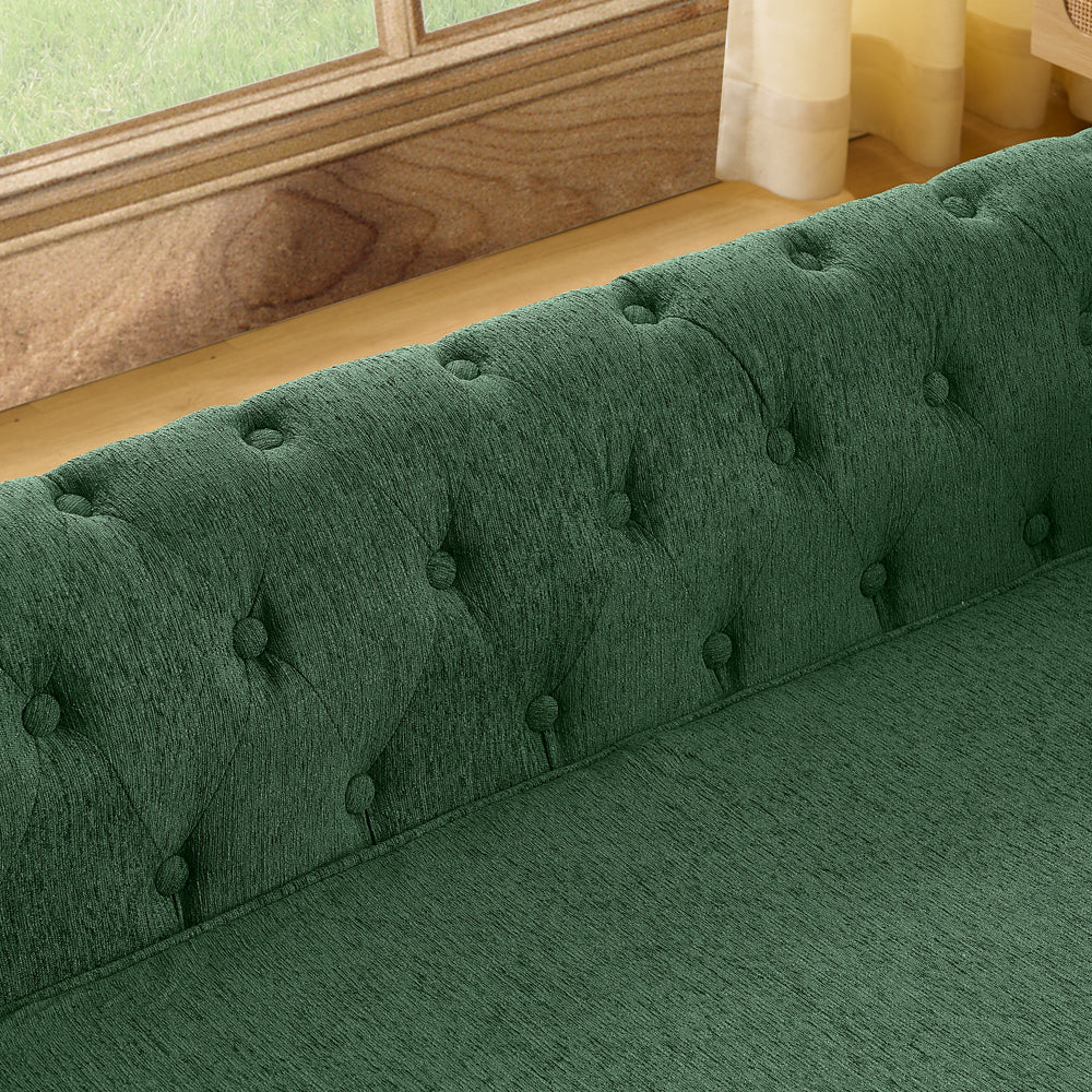 Elegant rectangular pet bed for big and oversized dogs, durable elevated dog sofa bed, comfortable dog sofa, modern and fashionable linen fabric dog sofa-OLIVE GREEN