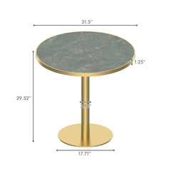 Round Modern Dinning Table 31.5 inches Bistro Table Tulip Table with Faux Marble top,Easy Assemble,Sturdy Metal Frame Diameter
