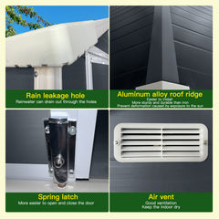 6ft x 6ft Plastic Outdoor Storage with Floor and Lockable Door Plastic Garden Shed for Backyard, Lawn, Cold Grey