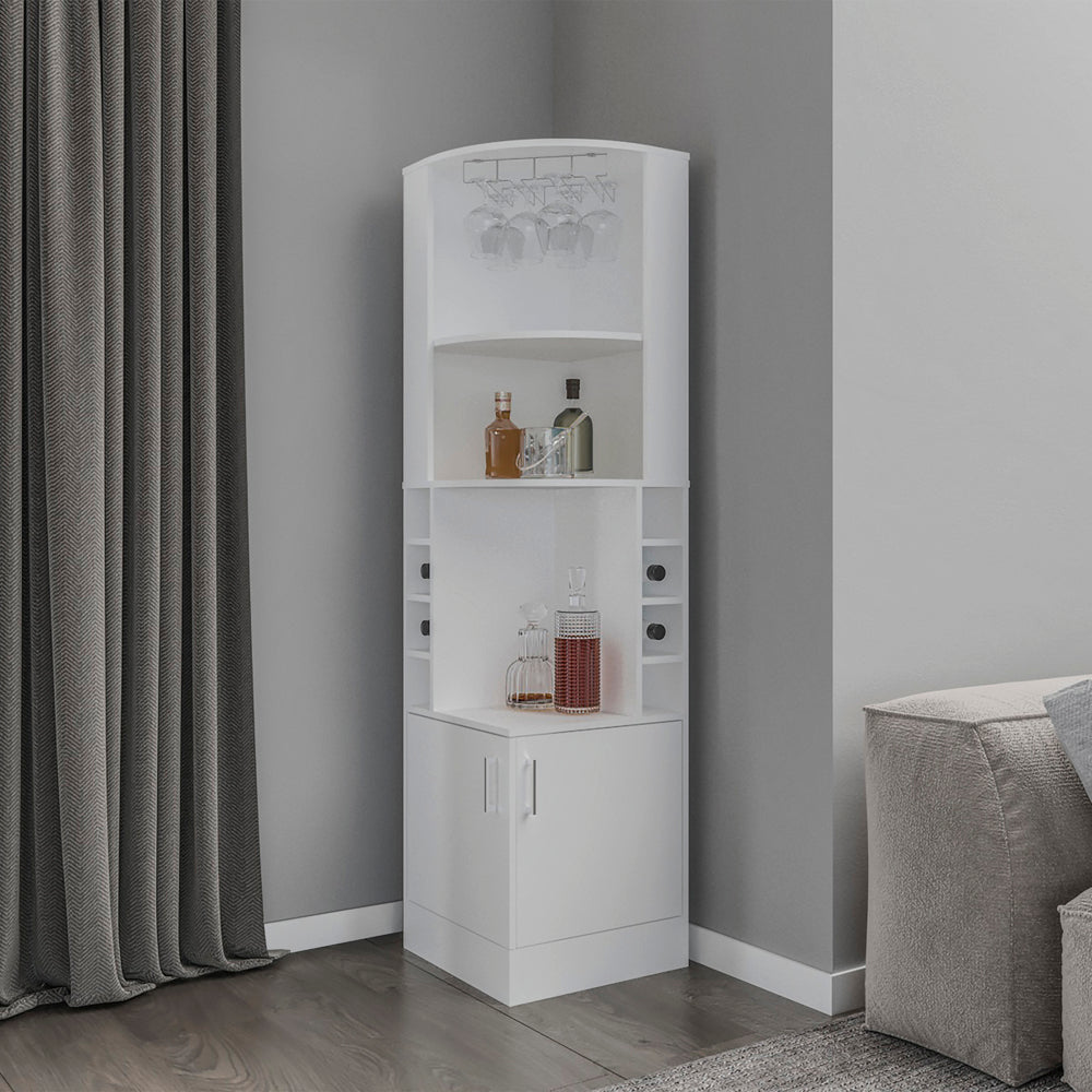 Corner Bar Cabinet Cleveland Eco, Living Room, White