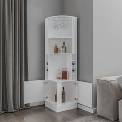Corner Bar Cabinet Cleveland Eco, Living Room, White