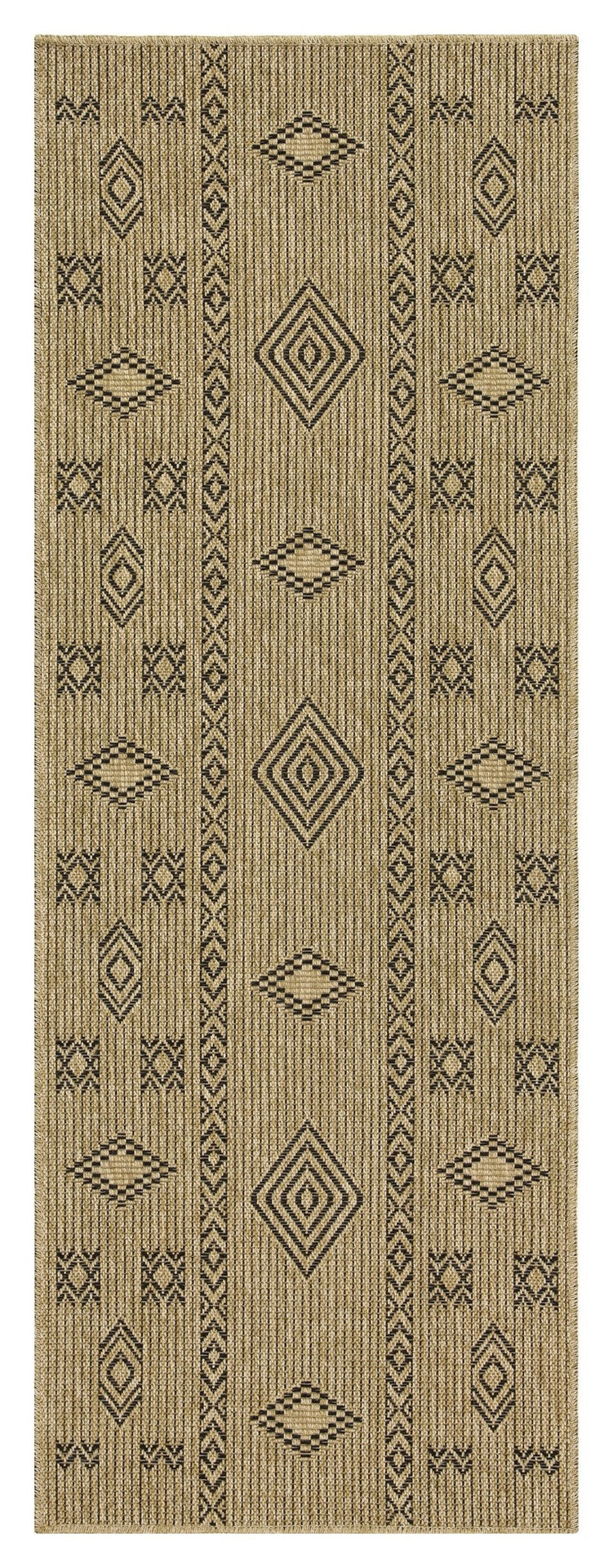 Earth GC_NTL1001 Jute/Black 2 ft. 7 in. x 7 ft. 3 in. Indoor/Outdoor Area Rug