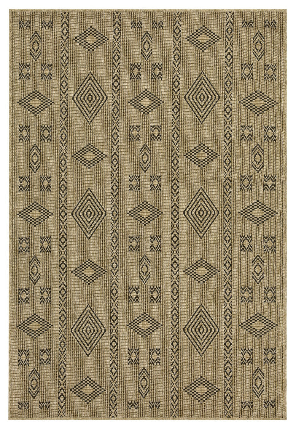 Earth GC_NTL1001 Jute/Black 2 ft. 7 in. x 7 ft. 3 in. Indoor/Outdoor Area Rug