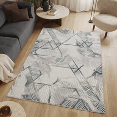 Geometrix GC_DIM1006 Gray 5 ft. 3 in. x 7 ft. 3 in. Area Rug