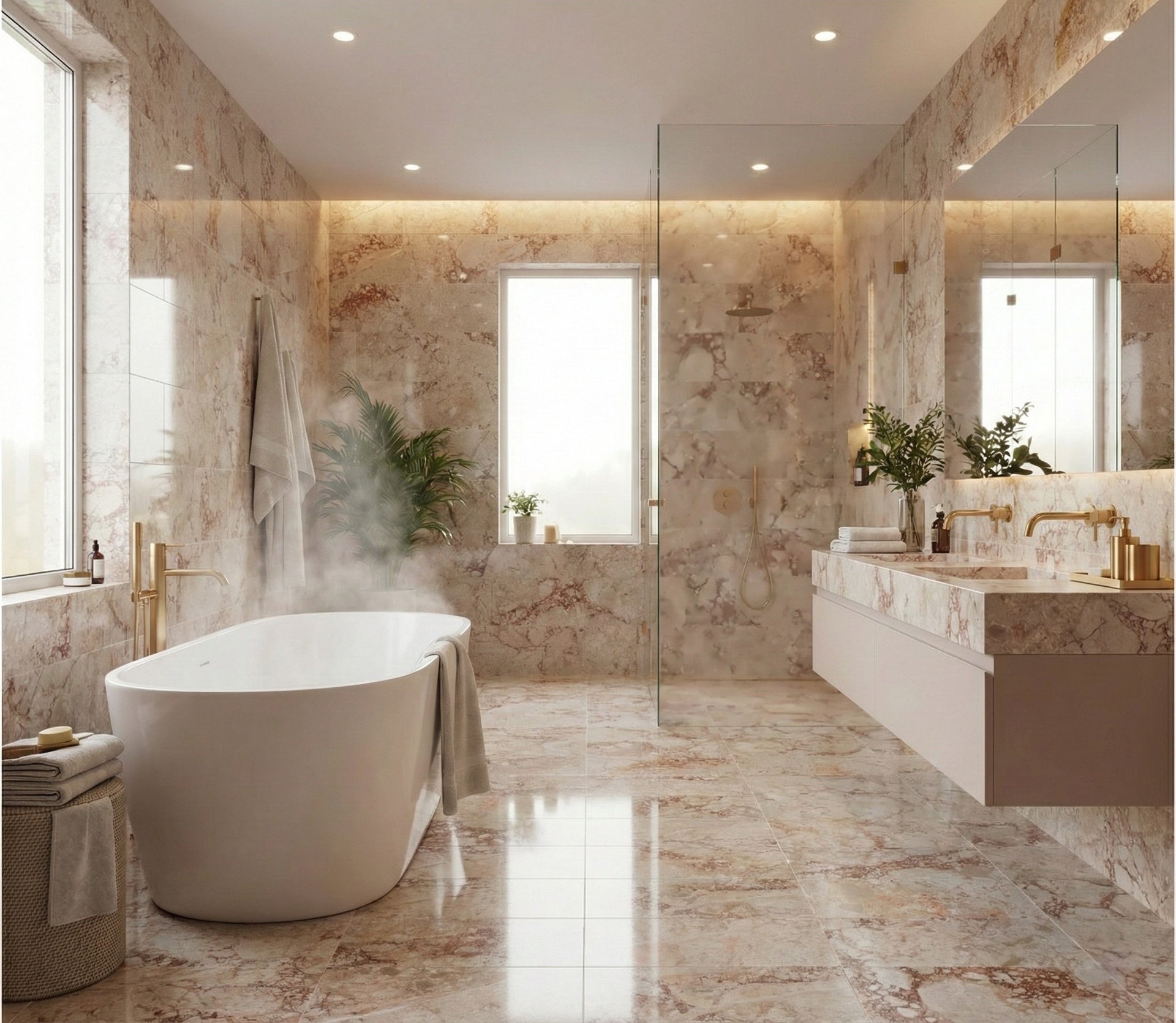12x24 Pink natural marble polished tiles, natural stone, genuine marble, real marble, for wall and floor, 1 box 4 pcs