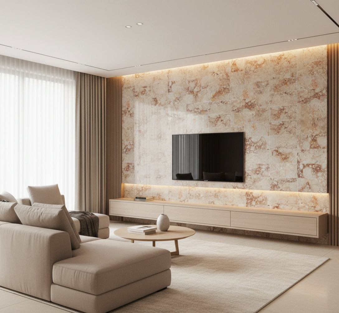 12x24 Pink natural marble polished tiles, natural stone, genuine marble, real marble, for wall and floor, 1 box 4 pcs