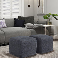 Fredrik - Square Pouf - Dark Blue
