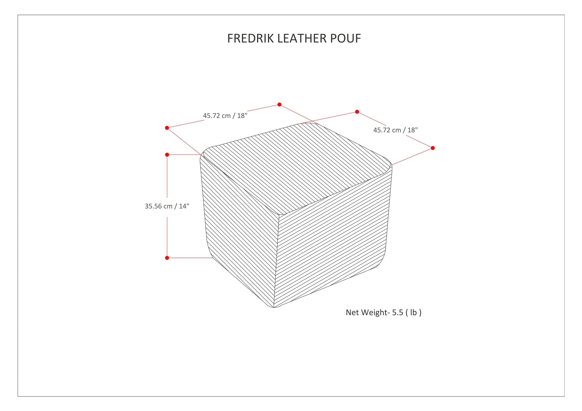 Fredrik - Square Pouf - Dark Blue