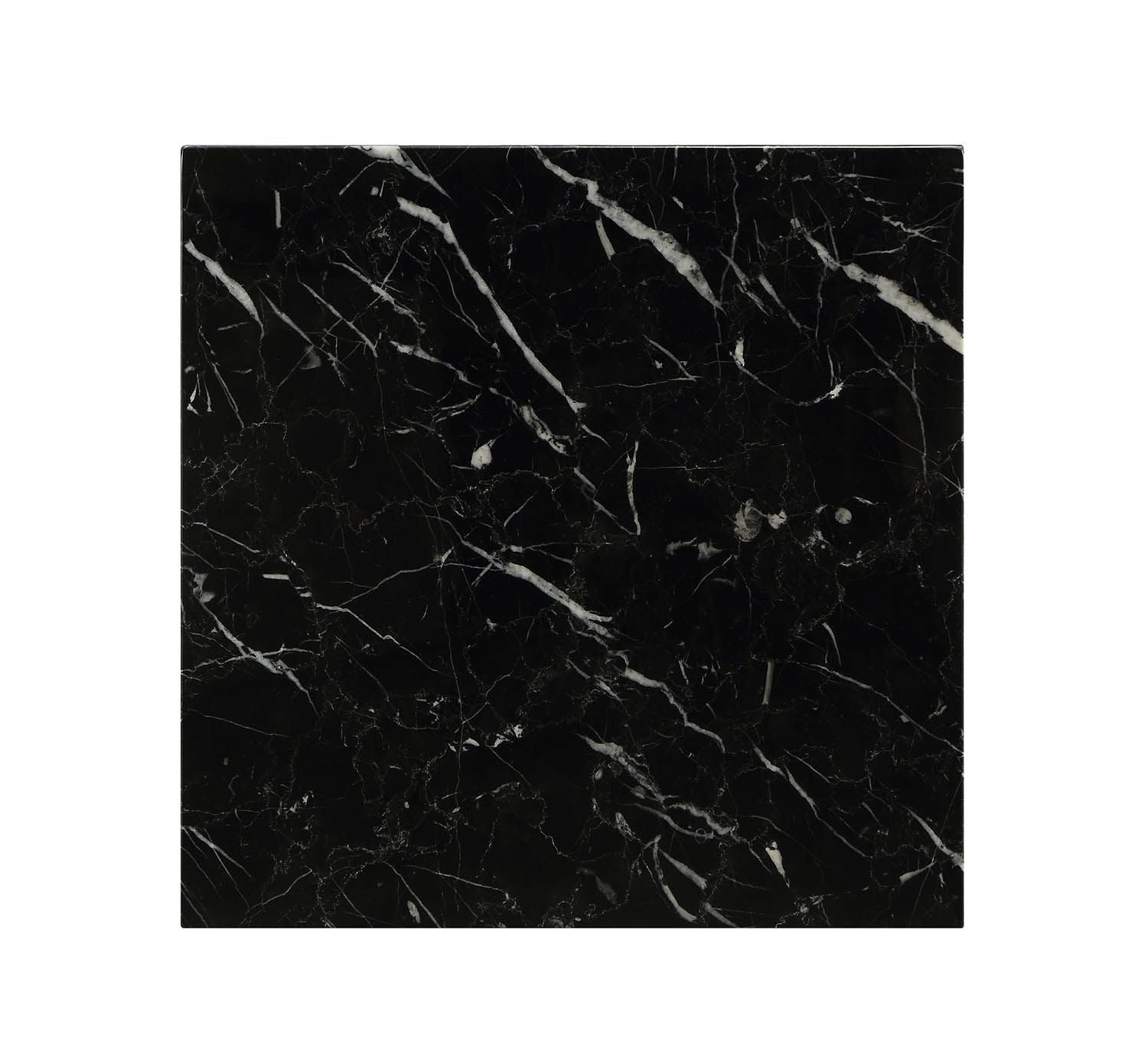 Modern Elegance Black Marble End Table 1pc Luxury Living Room Furniture Gold Finish Legs Side Table