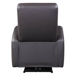 Brown Power Recliner with Square Armrest