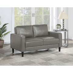 Farallone Grey Upholstered Track Arm Loveseat