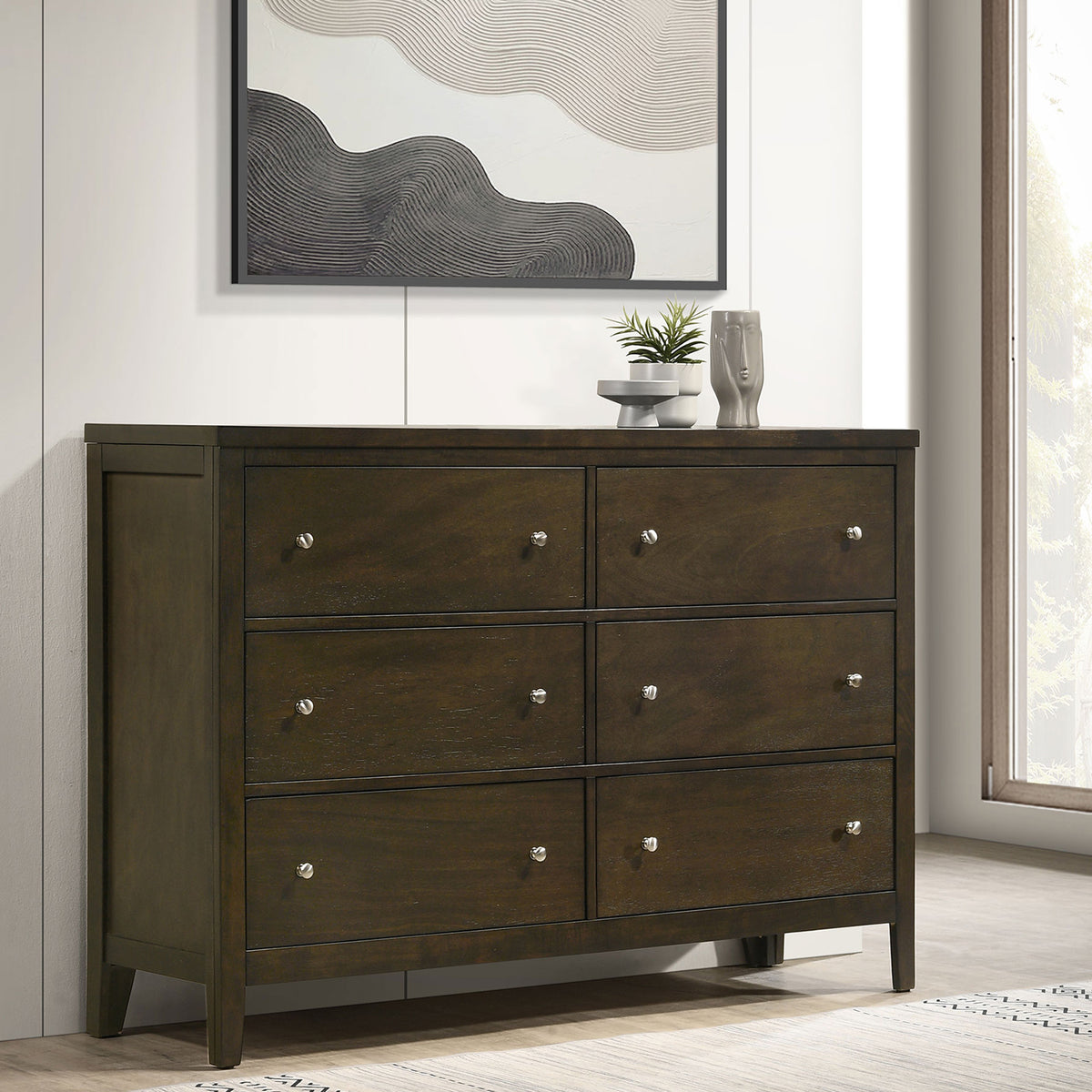 Clement Dark Cocoa 6-drawer Dresser Cabinet
