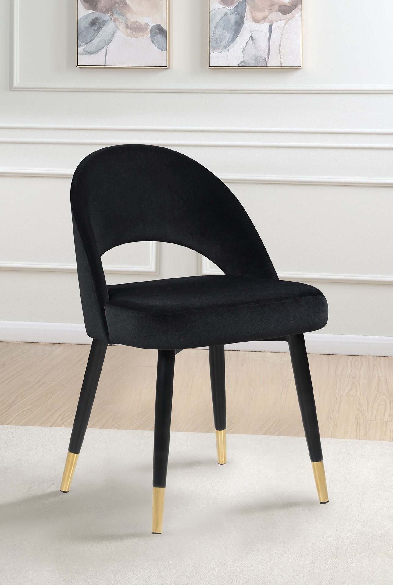 Black Arched Back Side Chairs (Set of 2)