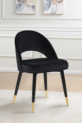 Black Arched Back Side Chairs (Set of 2)