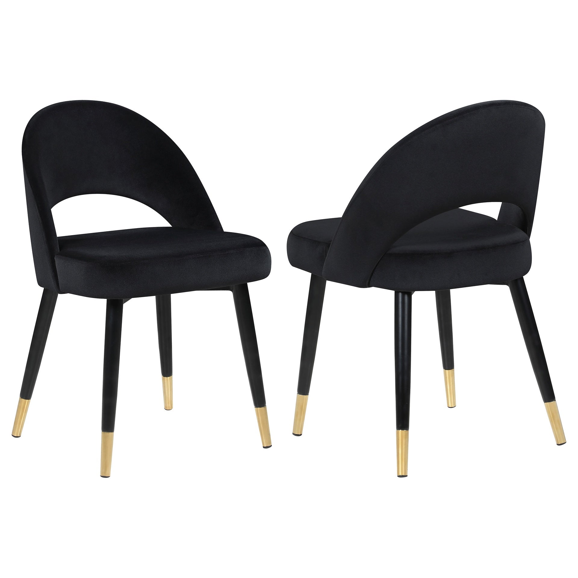 Black Arched Back Side Chairs (Set of 2)