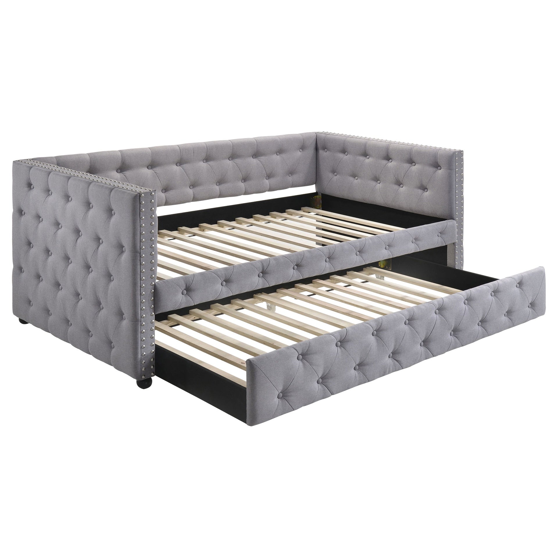 Cross Creek Grey Upholstered Twin Daybed with Trundle