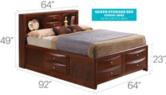 Stylish Queen Storage Bed In Cherry Finish