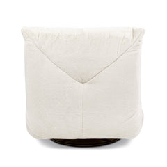 Rearden 35.5" Swivel Glider Manual Recliner Gaming Lounge Chair, Pearl White Short Faux Fur