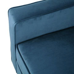 Blue Velvet Upholstered Club Chair