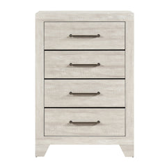 Contemporary Gray Oak Finish Storage Chest of 4x Drawers Wooden Bedroom Furniture 1pc