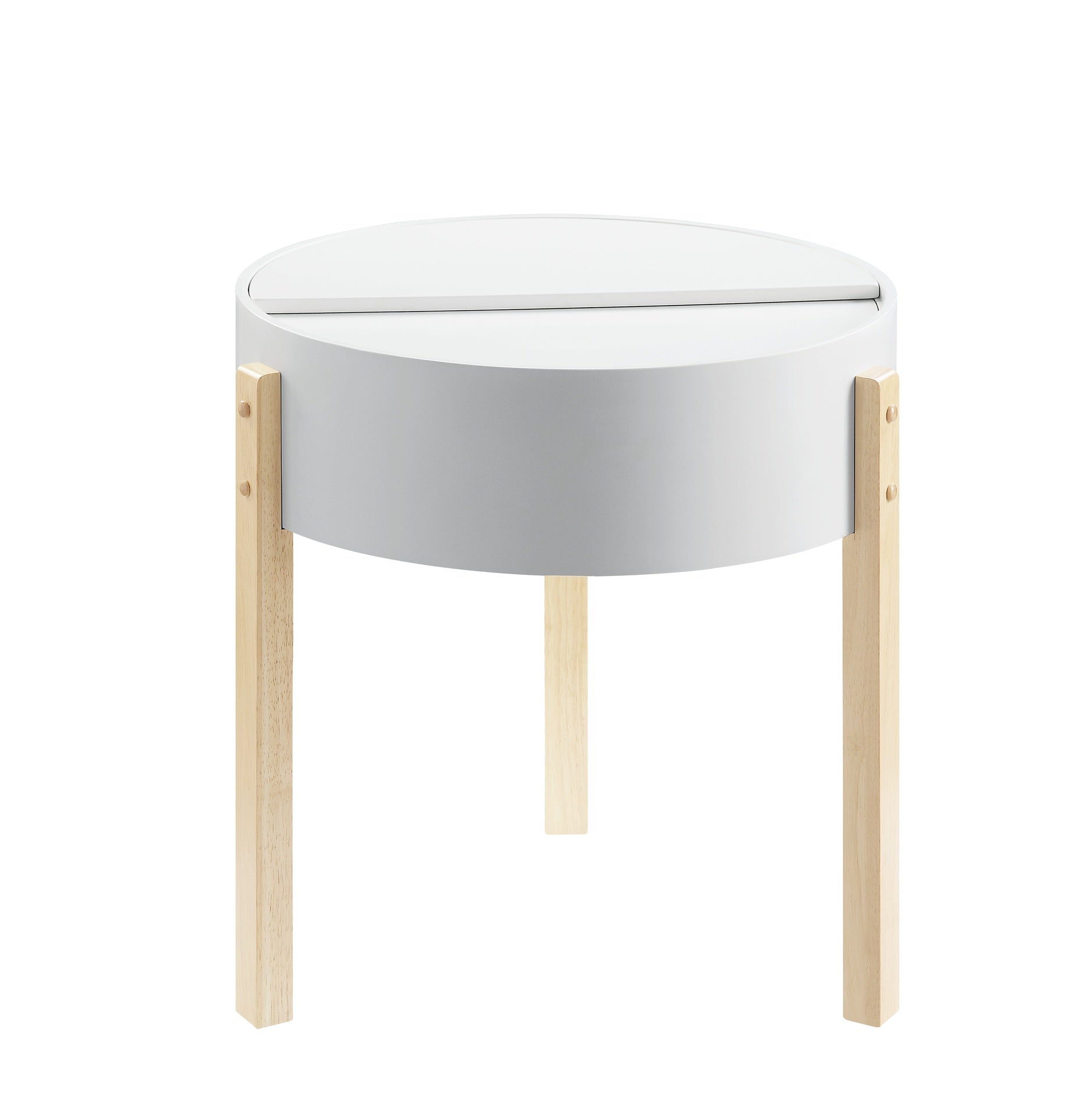 Bodfish White & Natural Round End Table