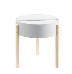 Bodfish White & Natural Round End Table