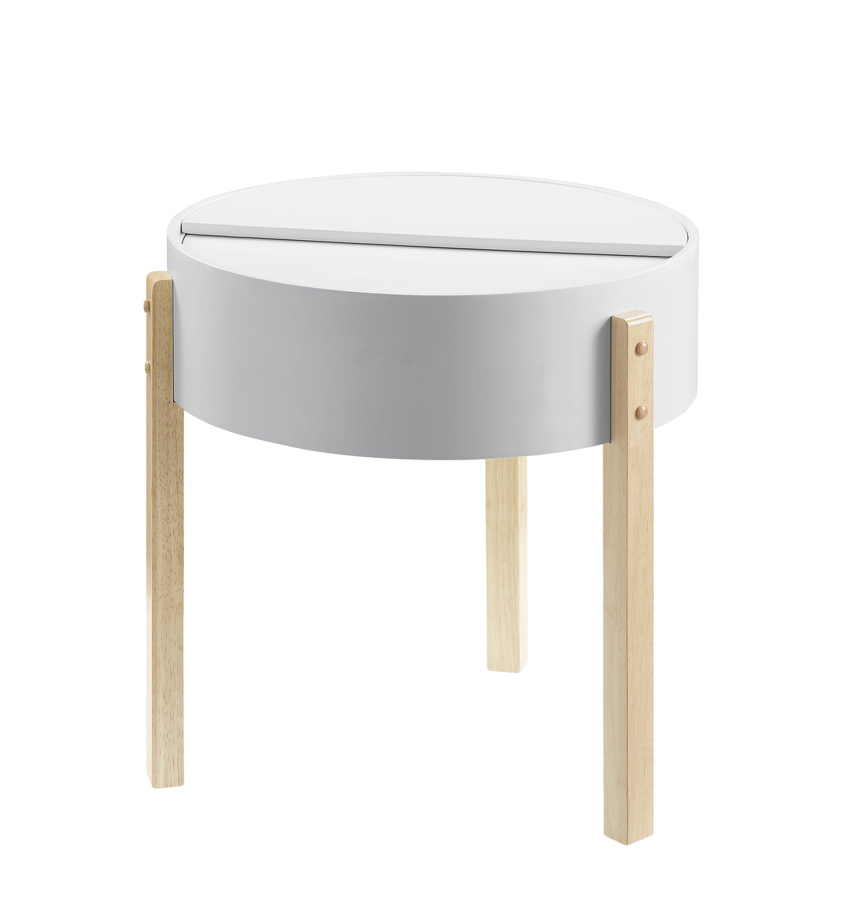 Bodfish White & Natural Round End Table