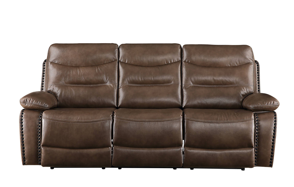 Aashi Brown Leather-GEL Match Recliner Sofa