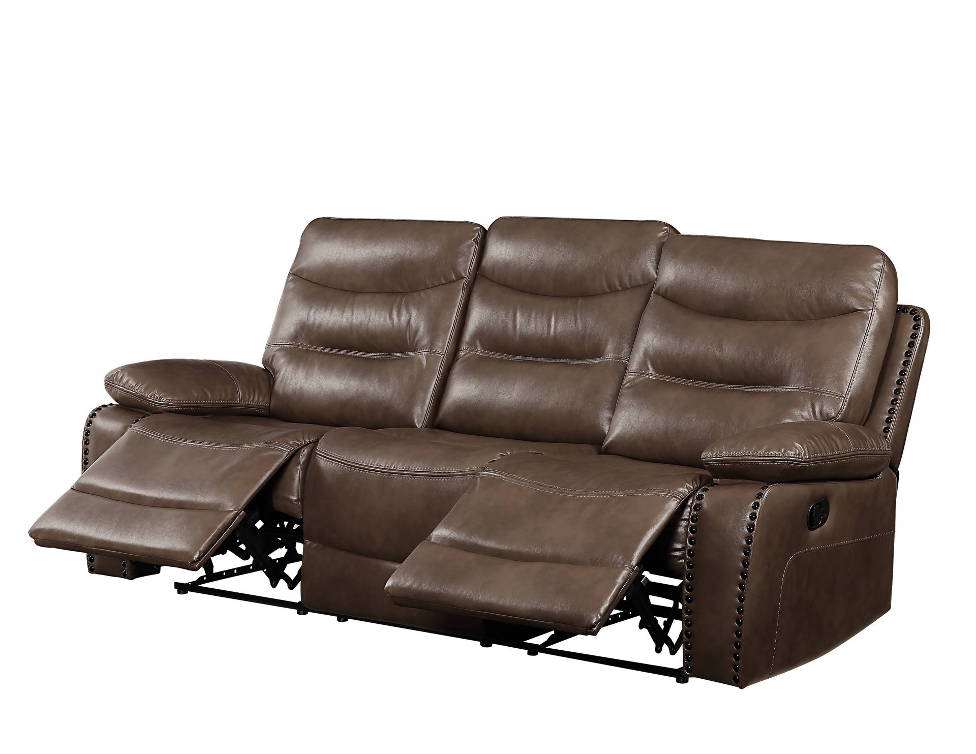 Aashi Brown Leather-GEL Match Recliner Sofa
