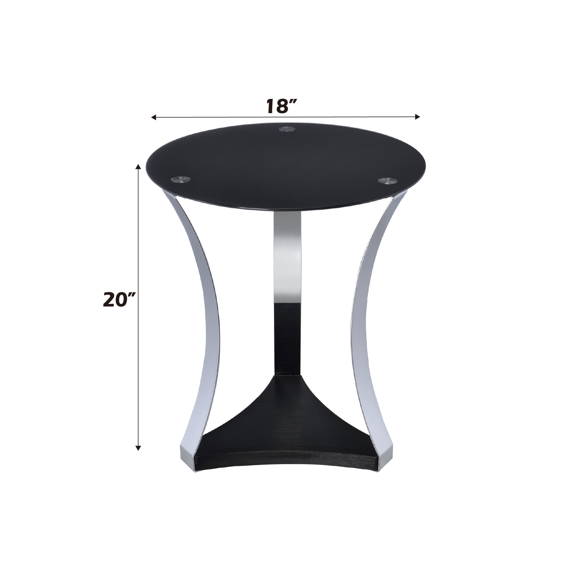 Geiger Black Glass & Chrome Finish End Table