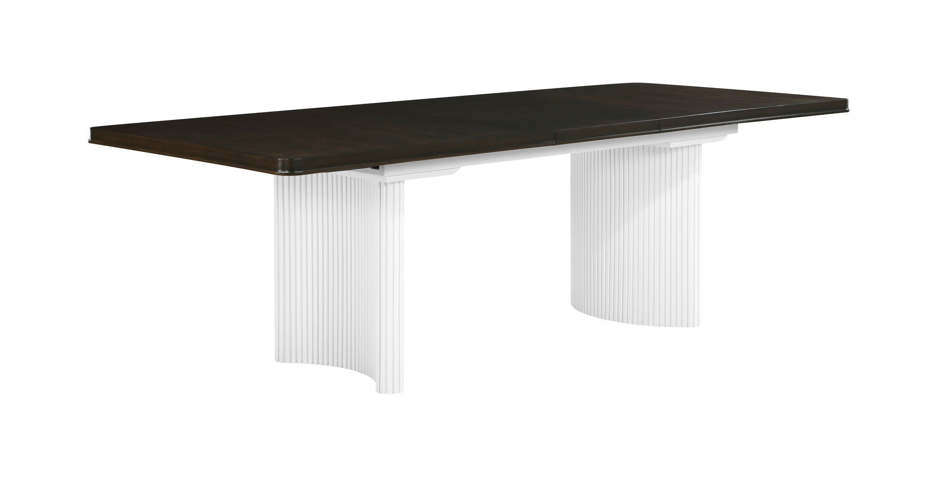Carene White & Brown Finish Dining Table (With Leaf)