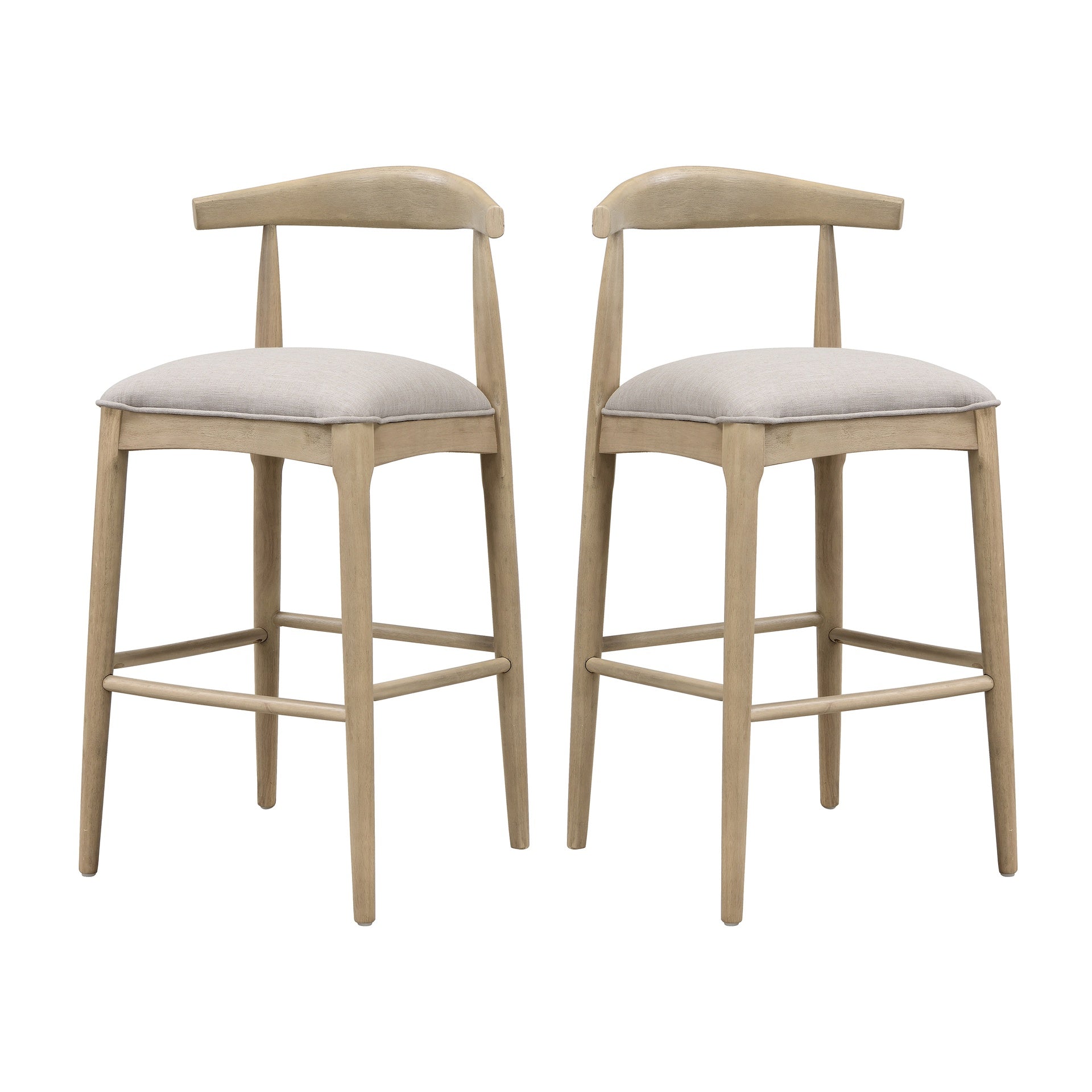 BAR STOOL IN PEBBLE FABRIC (SET OF 2)