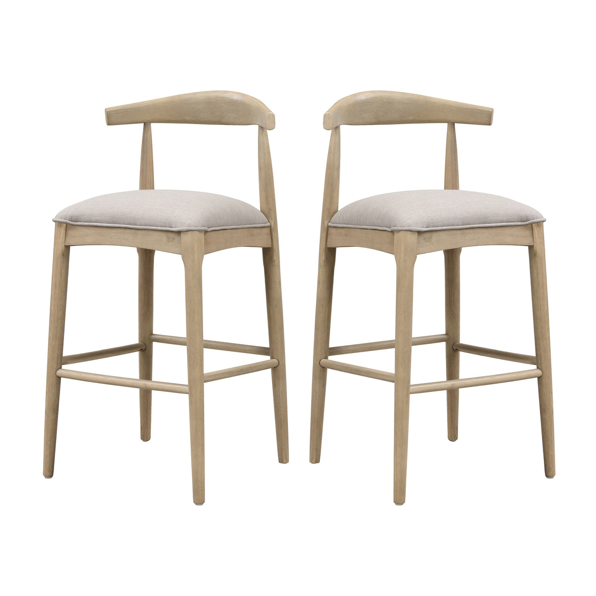 BAR STOOL IN PEBBLE FABRIC (SET OF 2)