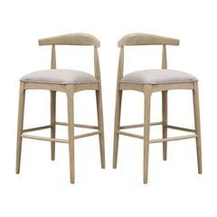 BAR STOOL IN PEBBLE FABRIC (SET OF 2)